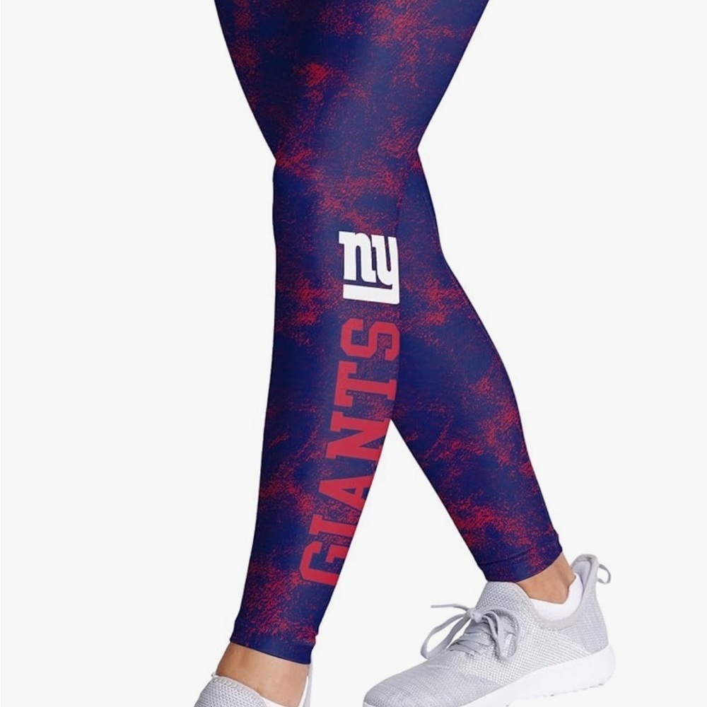 NFL New York Giants Blue Red Leggings NEW Medium Football